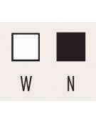 Tavolino quadrato per interni, struttura in metallo verniciato, piano in laminato colore bianco o nero - cm 60x60x33h