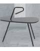 Tavolino tondo per interni, struttura a 3 piedi in metallo verniciato, piano in MDF impiallacciato - cm 63x53x39h