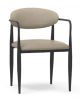 Poltroncina per interni in metallo verniciato, seduta e schienale rivestiti in ecopelle colori a scelta - cm 47x47x76h