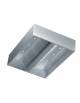 Cappa centrale inox cubica con motore interno per ristorante ed illuminazione con faretti a Led cm 180x150x45h