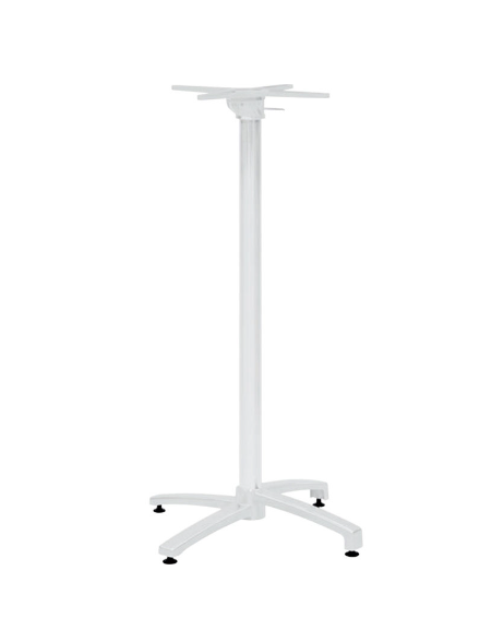 Base alta, struttura in alluminio COLORE BIANCO accatastabile con accessorio pieghevole - per piano quadrato - cm 110h