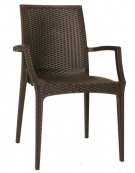 Sedia con braccioli in polipropilene Elegance colori a scelta - cm 44x41,5x88h