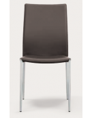 Sedia per interni, struttura in metallo verniciato, rivestimento in ecopelle colori a scelta - cm 41,5x41,5x90h