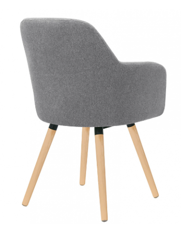 Poltroncina per interni, struttura in metallo verniciato, gambe in legno, rivestimento in tessuto colori a scelta- cm 57x51x85h