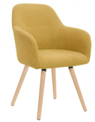 Poltroncina per interni, struttura in metallo verniciato, gambe in legno, rivestimento in tessuto colori a scelta- cm 57x51x85h