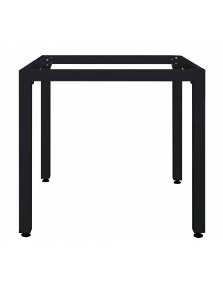 Base con struttura alluminio verniciato COLORE NERO, piedini regolabili - per piano quadrato - cm 70x70x73h