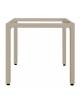 Base con 4 gambe, struttura alluminio verniciato COLORE TORTORA, piedini regolabili - per piano quadrato - cm 70x70x73h