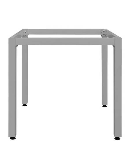 Base con struttura alluminio verniciato COLORE GRIGIO, piedini regolabili - per piano quadrato cm 80x80x73h