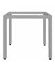 Base con 4 gambe, struttura alluminio verniciato COLORE GRIGIO, piedini regolabili - per piano quadrato cm 80x80x73h