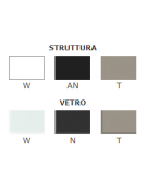 Tavolo da esterno in alluminio verniciato e piano allungabile in vetro antigraffio - colore a scelta - cm 140/180x75x76h