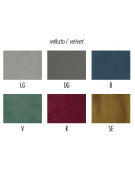 Poltroncina per interni in metallo ottonato, rivestimento in tessuto o velluto colore a scelta - cm 44x45x77h