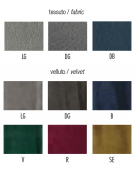Poltroncina per interni in metallo verniciato, rivestimento in tessuto o velluto colore a scelta - cm 48x45x79h