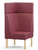 Panca angolare per interni, struttura in legno, rivestimento in ecopelle o tessuto - colore a scelta - cm 45x45x130h