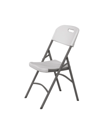 Sedia pieghevole da catering struttura in metallo verniciato, seduta e schienale in HDPE - COLORE BIANCO - cm 54x44x84h