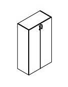 Mobile contenitore medio alto - ante in legno con serratura - colori a scelta -cm 90x45x156,3h