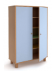 Armadio alto in legno con 4 ripiani a 2 ante colorate - cm 100x45x200h