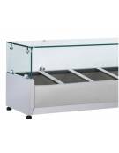 Vetrina refrigerata per banco pizza - capacità n.10 bacinelle GN 1/3 - cm 220x38.5x42.5h