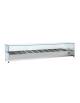 Vetrina refrigerata per banco pizza con vetri superiori - capacità n.10 bacinelle GN 1/3 - cm 220x39.5x44h - Temperatura +2° +8°