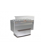 Banco gelati N° 10+10 Pozzetti gelato da Lt. 7,5 - CON ESTERNO INOX - SENZA CARAPINE - CM 143,5X80,7X103H