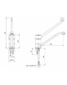 Monoforo miscelatore canna Ø mm 20 a "C Lunga", leva corta - mm 290x410h