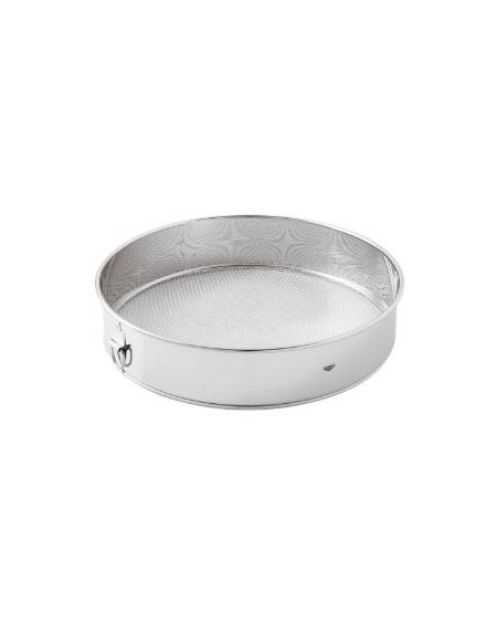 Setaccio farina in acciaio inox con rete a 20 fori per 2,5 cm/q - Diametro  cm 22 - Altezza cm 6,5 