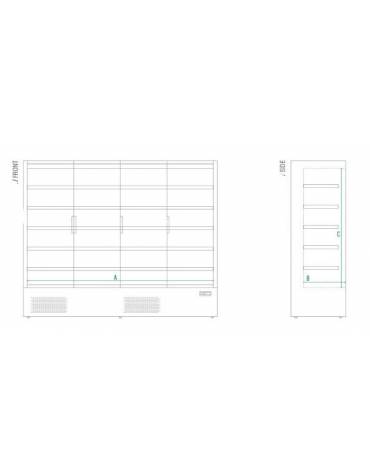 Murale refrigerato INOX per latticini e salumi cm 233x76x202h