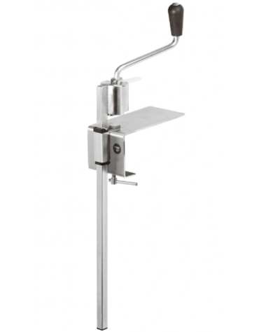 Apriscatole professionale da banco per scatole rotonde h da 8 a 50 cm - base con morsetto - cm 28x12,2x77,5
