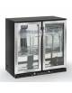 Vetrina bibite a doppia anta battente-colore esterno nero con profilo alluminio-refrigerazione ventilata +1/+10°C-cm 90x50x90h