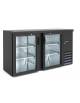 Frigo orizzontale 2 ante battenti con vetro, +0°C/+10°C - esterno in acciaio verniciato antracite - mm 1462x535x860h