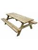 Tavolo pic nic in legno Impregnato in AUTOCLAVE con panche sospese incorporate per esterno cm 200x150x80h