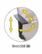 Poltrona semi-direzionale base e braccioli regolabili - schienale rivestito cm 65x65x108/125h