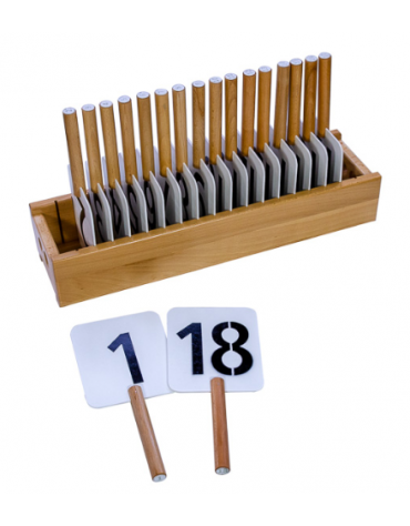 Serie palette numerate in legno per sostituzione giocatori - Serie di 18 pezzi