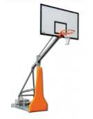 Struttura streetball Easyplay College in acciaio zincato mobile su ruote, sbalzo cm 125