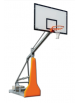 Struttura streetball in acciaio zincato mobile su ruote, sbalzo cm 125 con protezione frontale