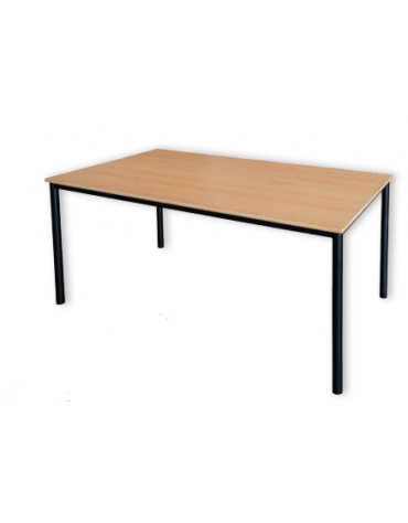 Tavolo per giuria di acciaio verniciato, piano in legno. Dimensioni cm 240x90x76h