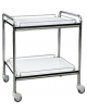 Carrello porta strumenti, 2 ripiani, struttura con maniglie in alluminio, ripiani bilaminato- cm 60x40x80