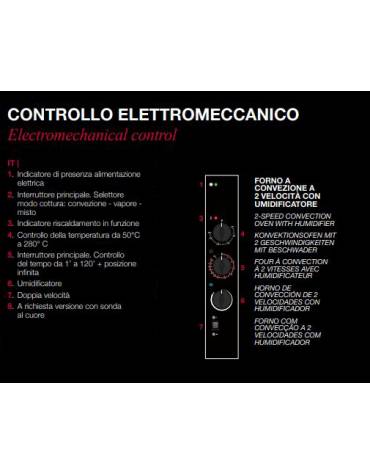 Forno a convezione a gas in acciaio inox - 7 teglie - cm 92x75x91h