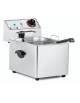 Friggitrice elettrica da banco in acciaio inox - linea economica - 1 vasca estraibile 4 Lt. - mm 220x380x320h - Potenza Kw 2,5