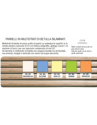 TAVOLINO SEMITONDO PER NIDO - PIANO IN BETULLA - CM 130X65X46H