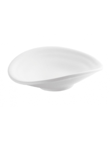 Ciotola ovale in melamina - colore bianco - cm 11x10x3h