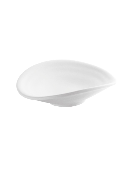 Ciotola ovale in melamina - colore bianco - cm 11x10x3h