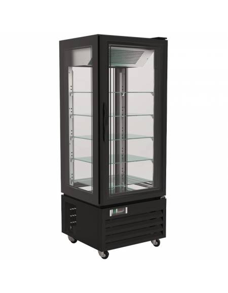 Vetrina espositiva verticale refrigerata con ripiani a griglie mm 595x658x1810h