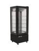 Vetrina espositiva verticale refrigerata pasticceria nera ventilata +2° +10°C - 5 ripiani a vetro-Capacità 431 Lt -cm 65x65x195h