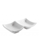 Ciotola rettangolare in melamina - colore bianco - cm 14x9x2,5h