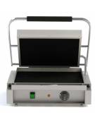 Piastra grill in vetroceramica singola media in acciaio inox - liscia sopra e sotto - zona di cottura inferiore cm 40x30