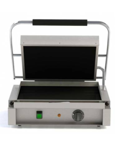 Piastra grill in vetroceramica singola media in acciaio inox - liscia sopra e sotto - zona di cottura inferiore cm 40x30