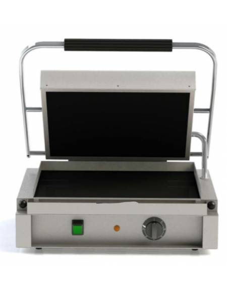 Piastra grill in vetroceramica singola media in acciaio inox - liscia sopra e sotto - zona di cottura inferiore cm 40x30