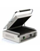 Piastra grill in vetroceramica singola media in acciaio inox - rigata sopra, liscia sotto - piano cottura cm 40x30
