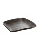 Piatto quadrato in  melamina - colore nero - cm 22x23,5x5,5,h