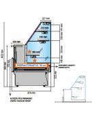 Vetrina pasticceria statica con cassetto estraibile da cm. 191